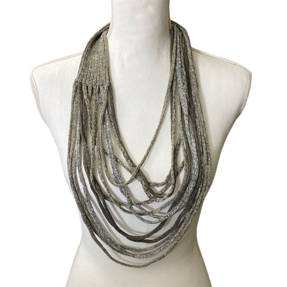 Fringe Scarf Bundle Lot Necklace Multi Length Layer Natural multicolor Fall Rope - Picture 2 of 7